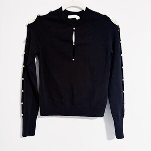 Jonathan Simkhai - Black Cutout Long Sleeve Top